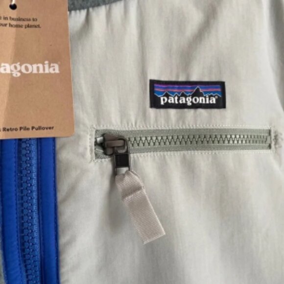 New Patagonia® Retro Pile Jacket Men's Small Gray Blue Fleece $169 Warm Half Zip - Picture 5 of 6